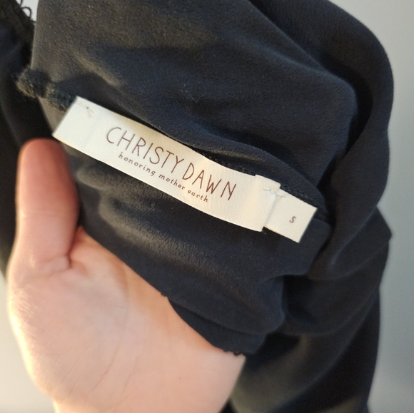 Christy Dawn Helen Silk Bias Skirt Small S Black Raven - Picture 5 of 5